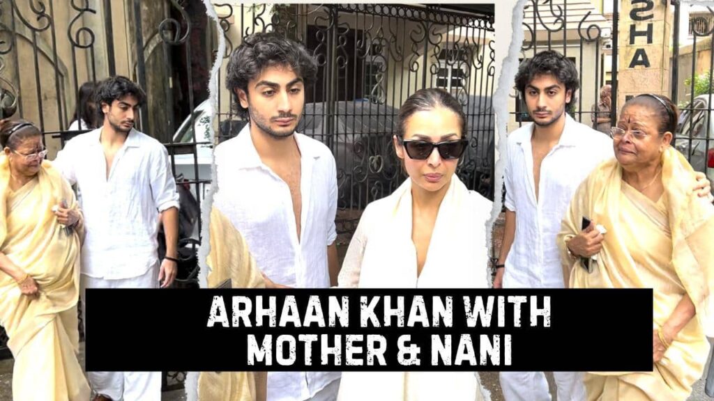 Arhaan Khan Supports His Family at Malaika Arora's Father's Funeral