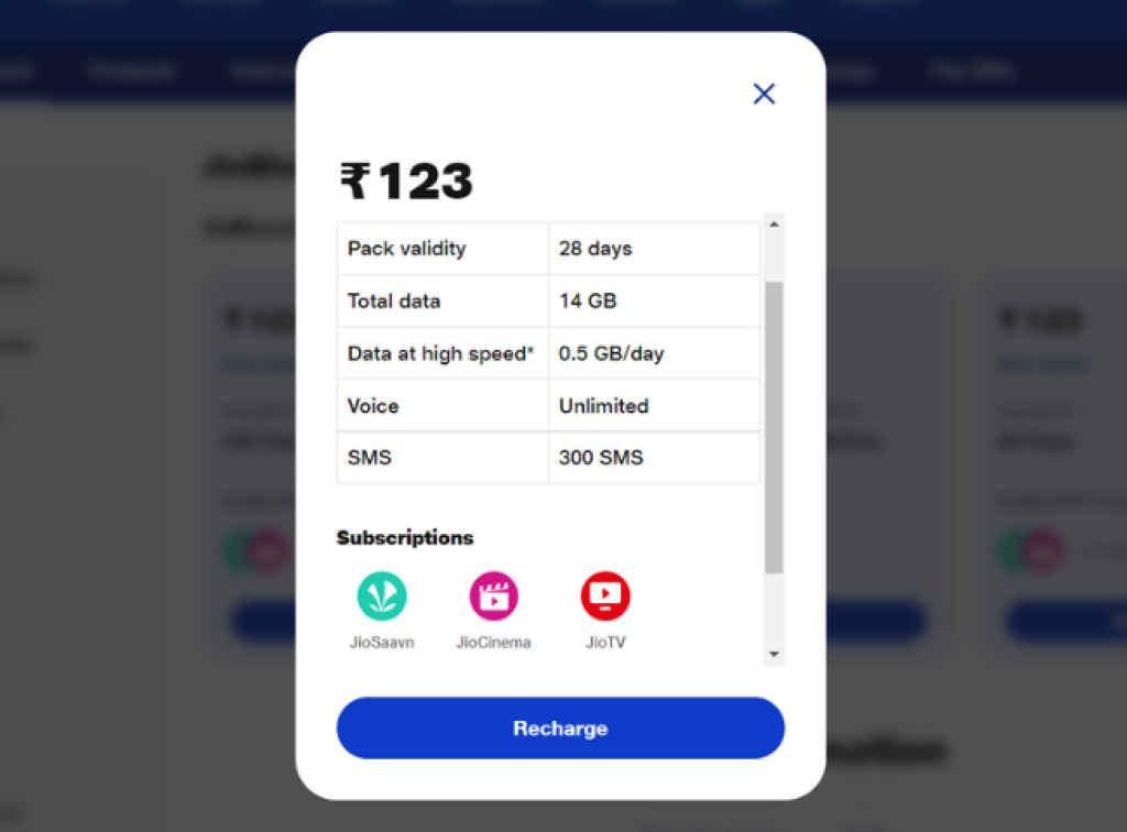 Jio Bharat Phone Rs 123 Plan