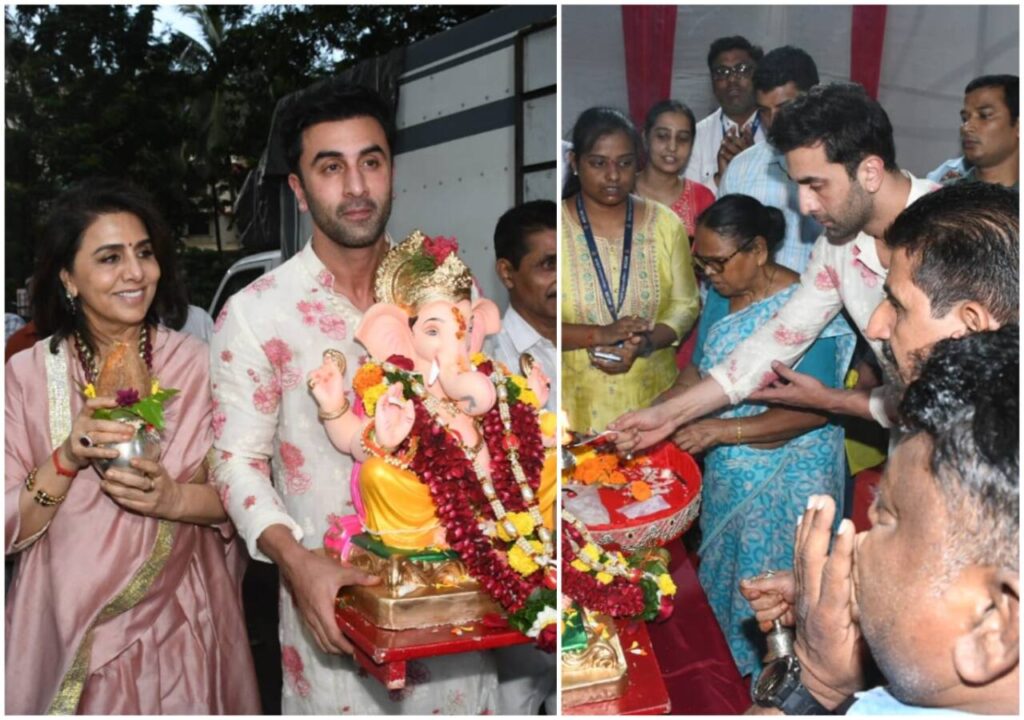 Ranbir Kapoor Celebrates Ganpati Festival with Neetu, Fans Miss Alia and Raha