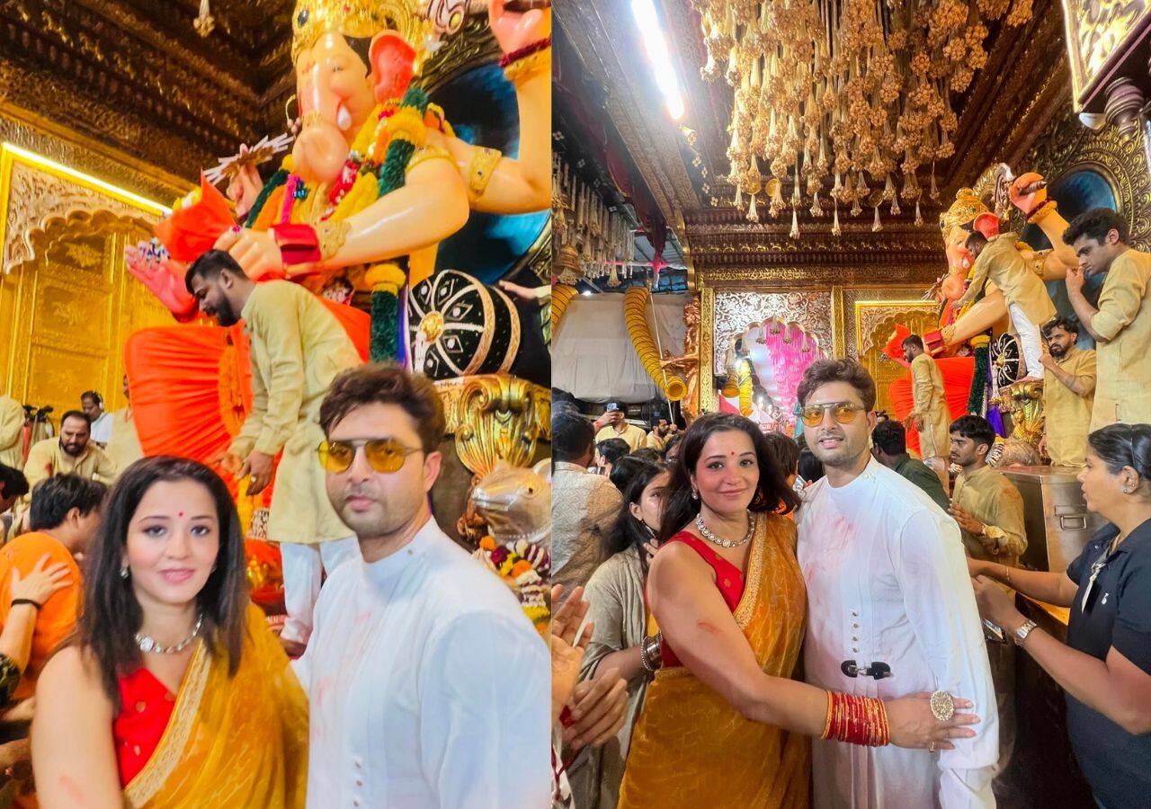 Actress Monalisa Shares Pictures with Husband at Lalbaugcha Raja