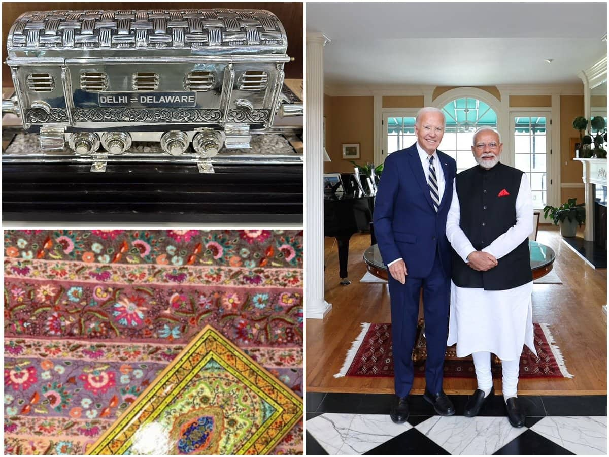 PM Modi Gifts Vintage Silver Train Model to Biden, Plus Pashmina Shawl for Jill