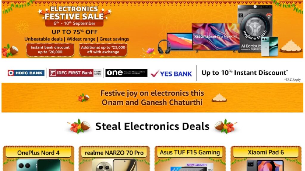 Up to 75% Off on Smartphones, Laptops & More at Amazon Electronics Sale!