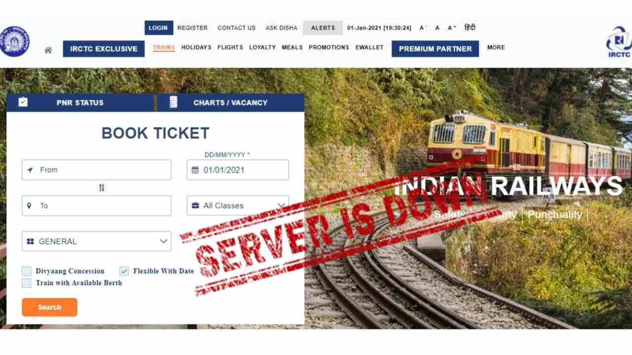 irctc down 1