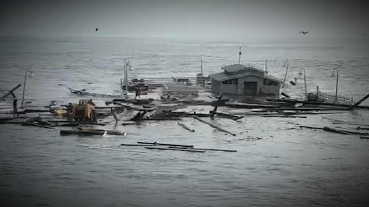 santa cruz wharf partially collapses