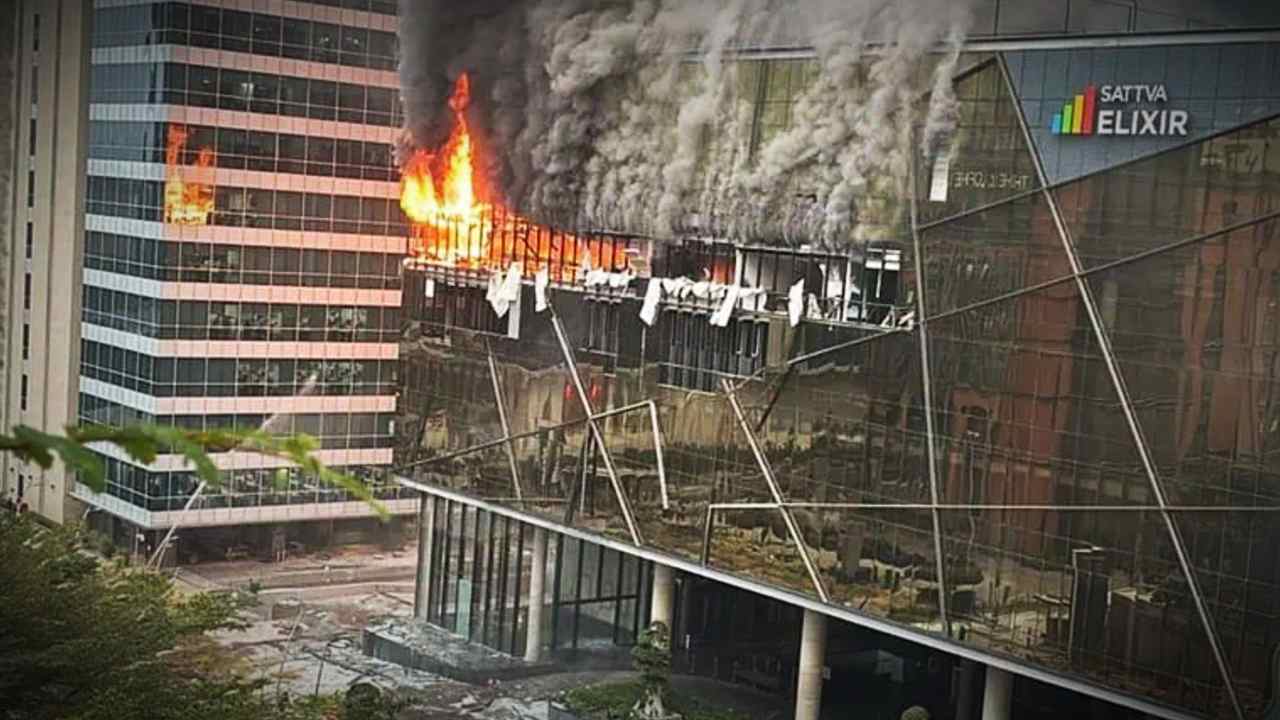 sattva knowledge city fire incident a close call with no lives lost